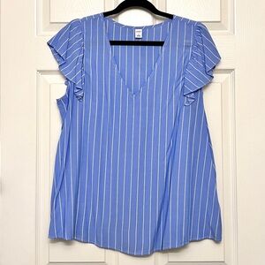 Women’s Old Navy Striped Flutter Sleeve Top Size L